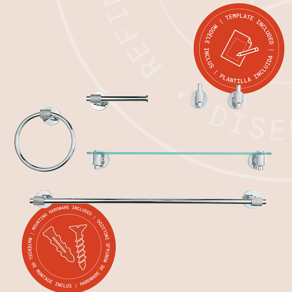 Juego de 6 accesorios de pared Milan