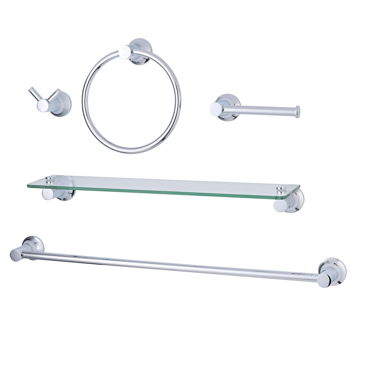 Knurl 5-Pc Wall Hardware Set, three-quarter view.