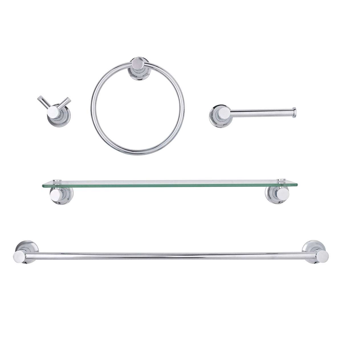 Knurl 5-Pc Wall Hardware Set, front view.