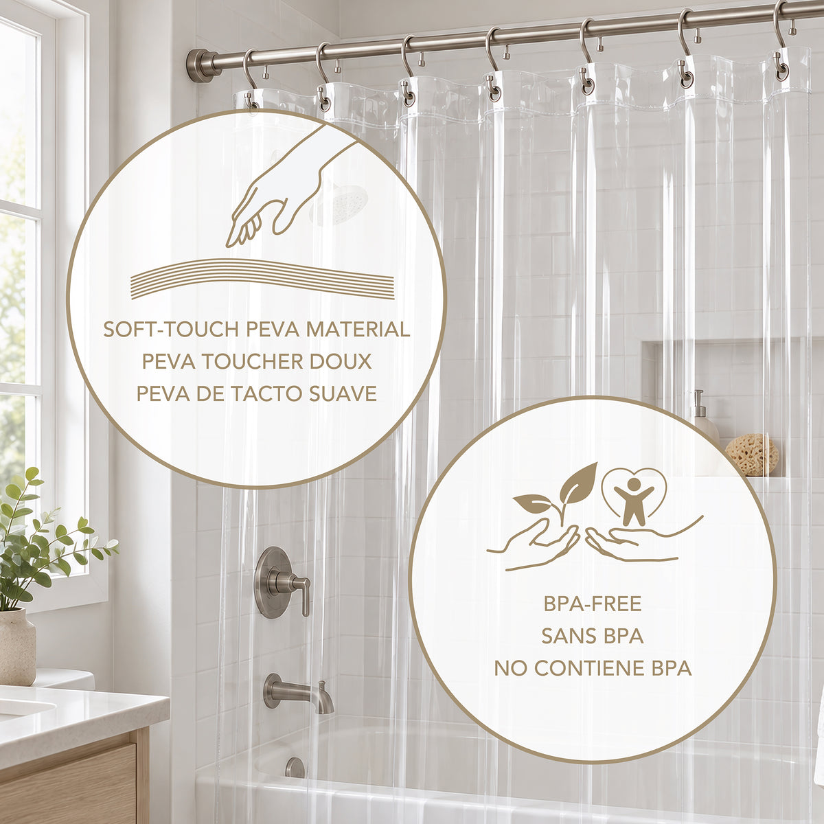 6-Gauge PEVA Shower Liner