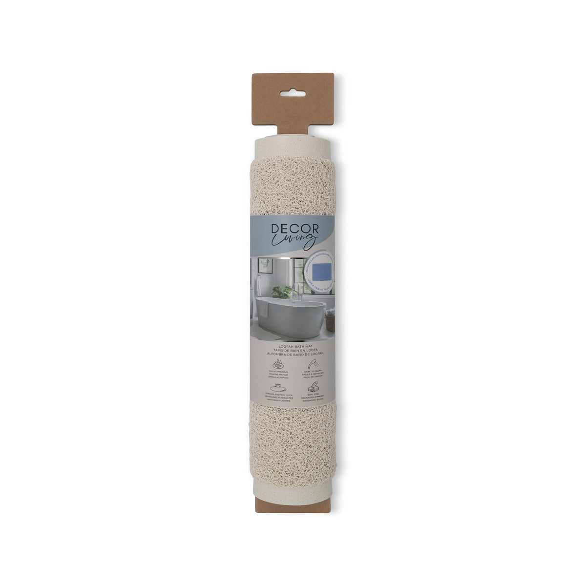 Alfombrilla de baño rectangular de lufa