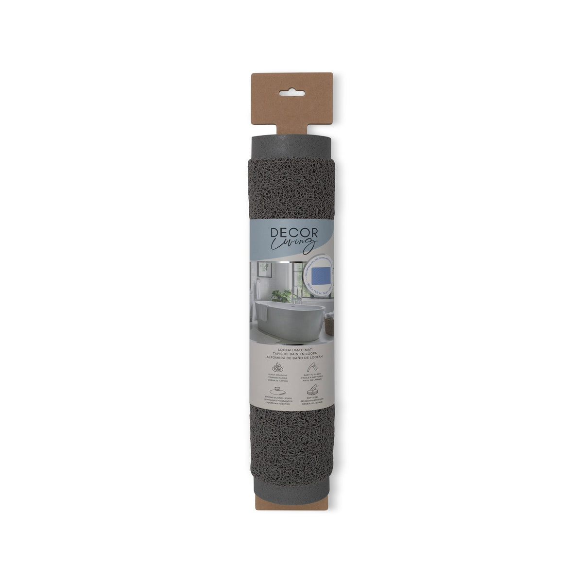 Alfombrilla de baño rectangular de lufa