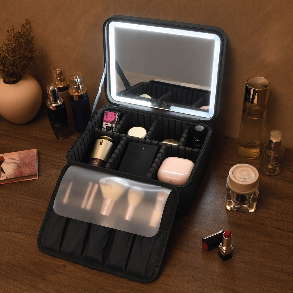 Estuche con espejo LED para viajes Remi