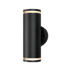 Teico LED Wall Sconce in Black, Three-Quarter View.