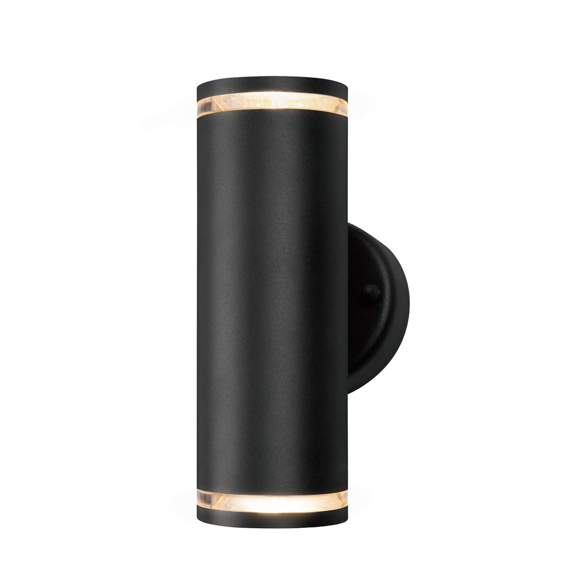 Teico LED Wall Sconce in Black, Three-Quarter View.