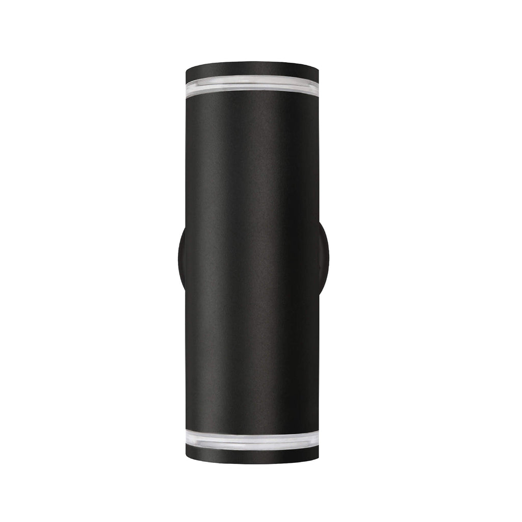 Teico LED Wall Sconce in Black, Front View.