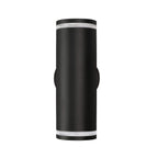 Teico LED Wall Sconce in Black, Front View.