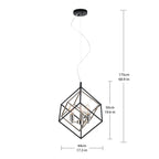 Lámpara colgante de 3 luces Victorius