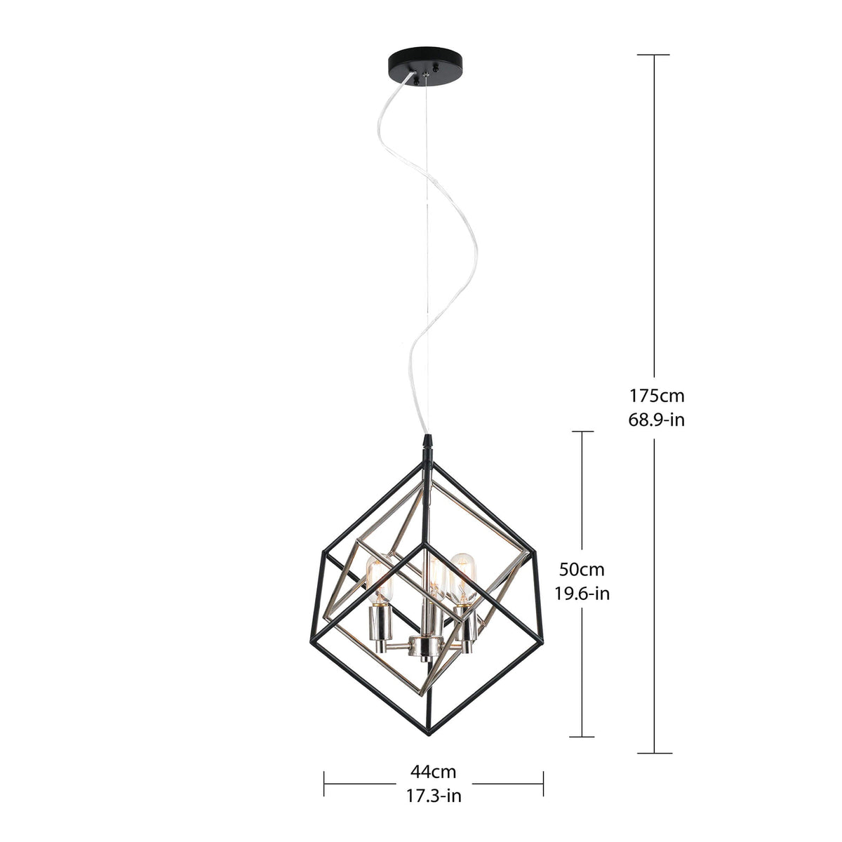 Lámpara colgante de 3 luces Victorius
