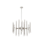 Melrose 24-Light Pendant in Polish Santin, Three-Quarter View.
