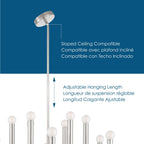 Melrose 24-Light Pendant in Polish Santin, Attribute Detail View 3.