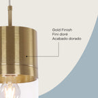 Athena Pendant in 1-Light / Gold, alternate detail view 1.