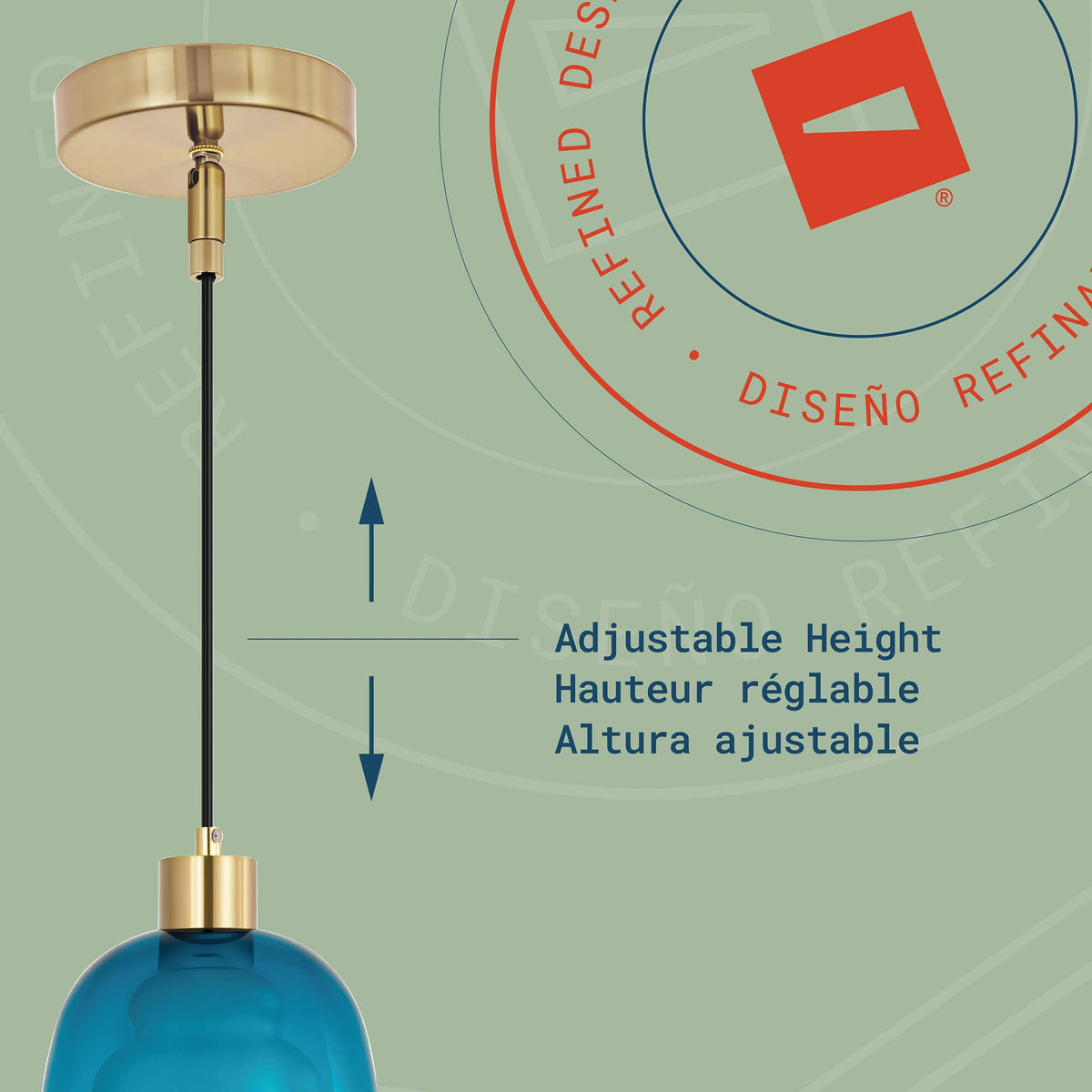 Lámpara colgante de 1 luz Aura