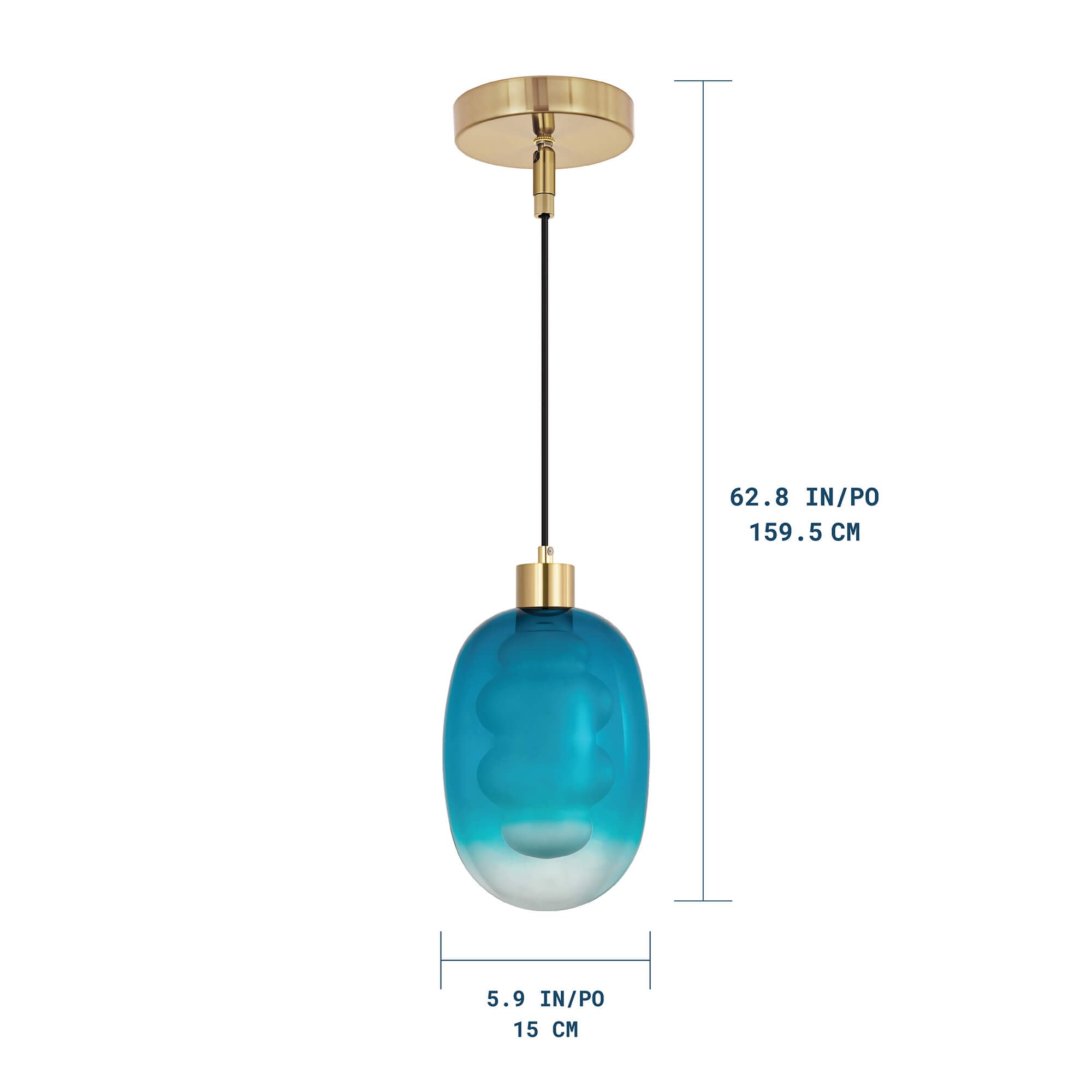 Aura Colgante de vidrio de 1 luz