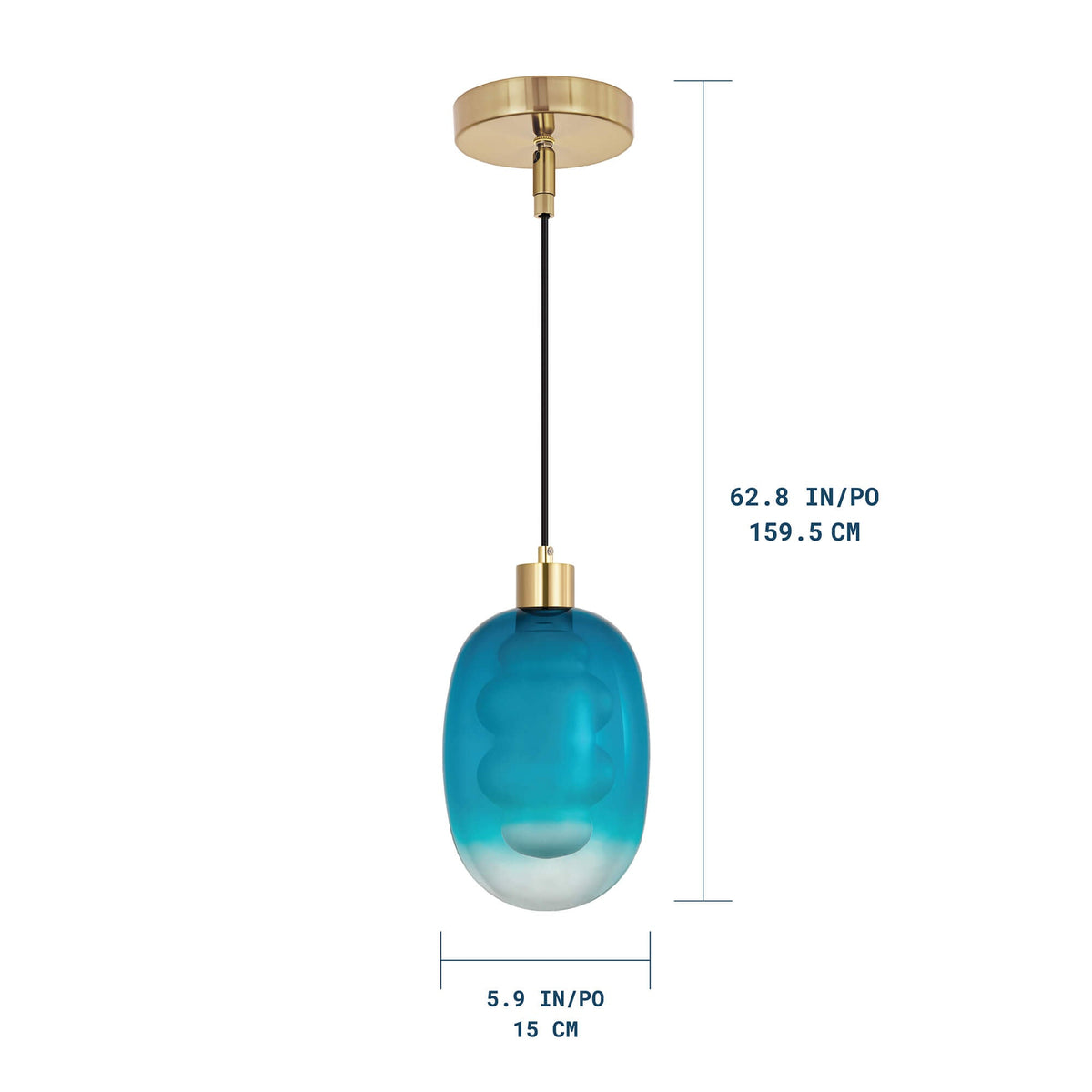 Lámpara colgante de 1 luz Aura