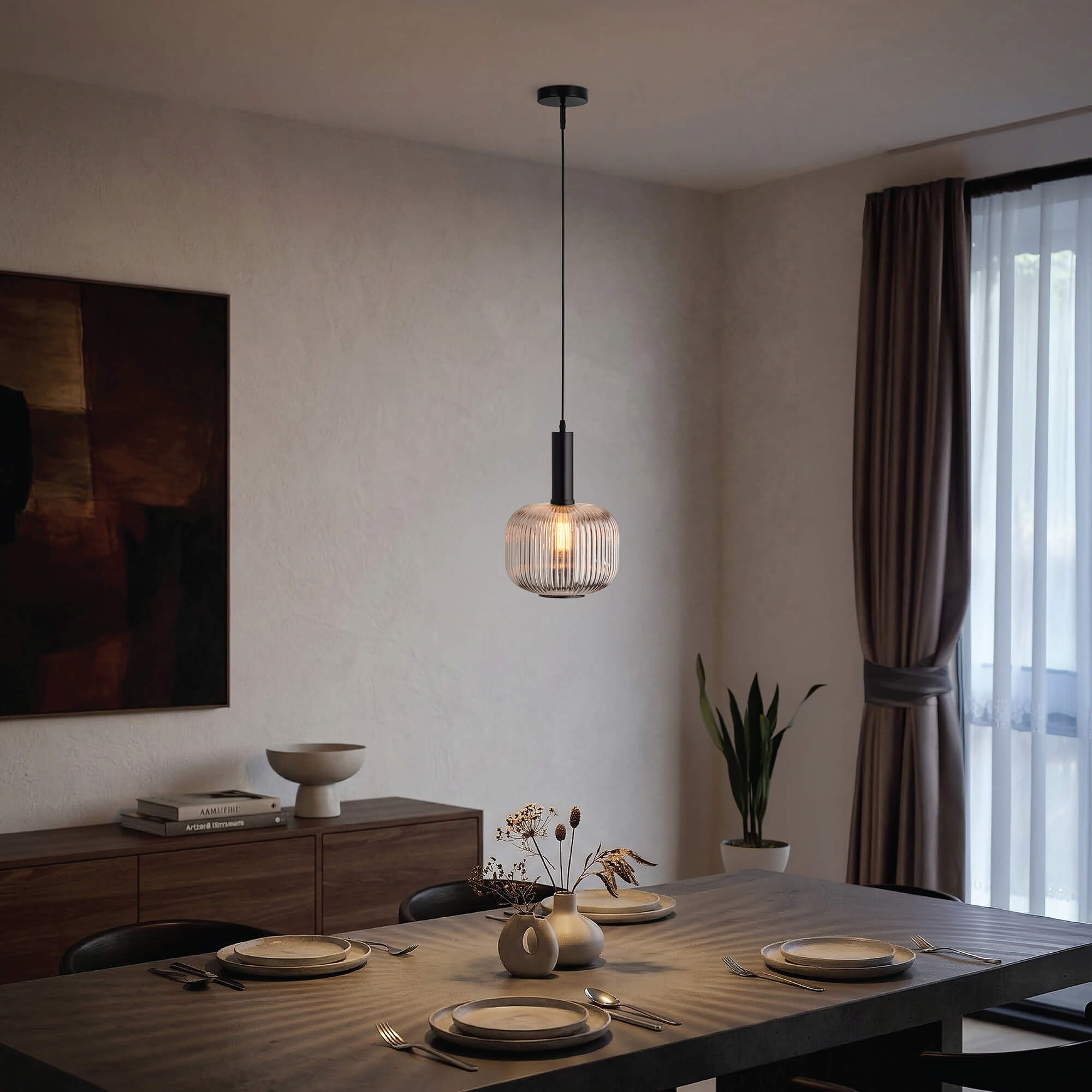 Strata Lampara Colgante de vidrio de 1 luz