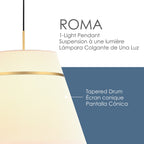 Lámpara colgante Roma de 1 luz