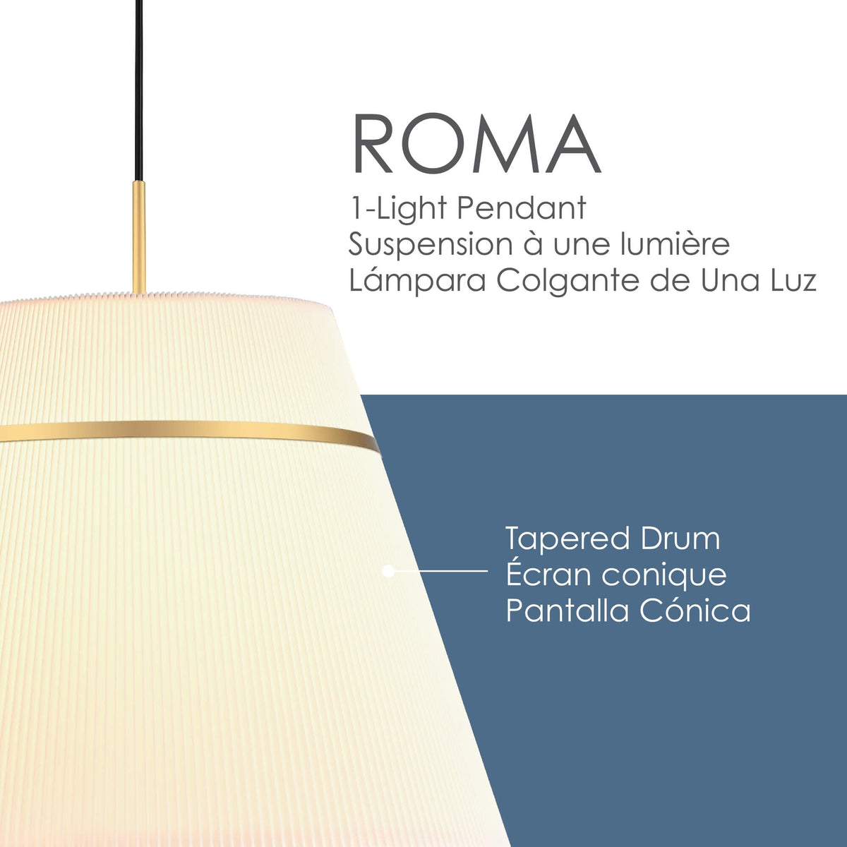 Lámpara colgante Roma de 1 luz