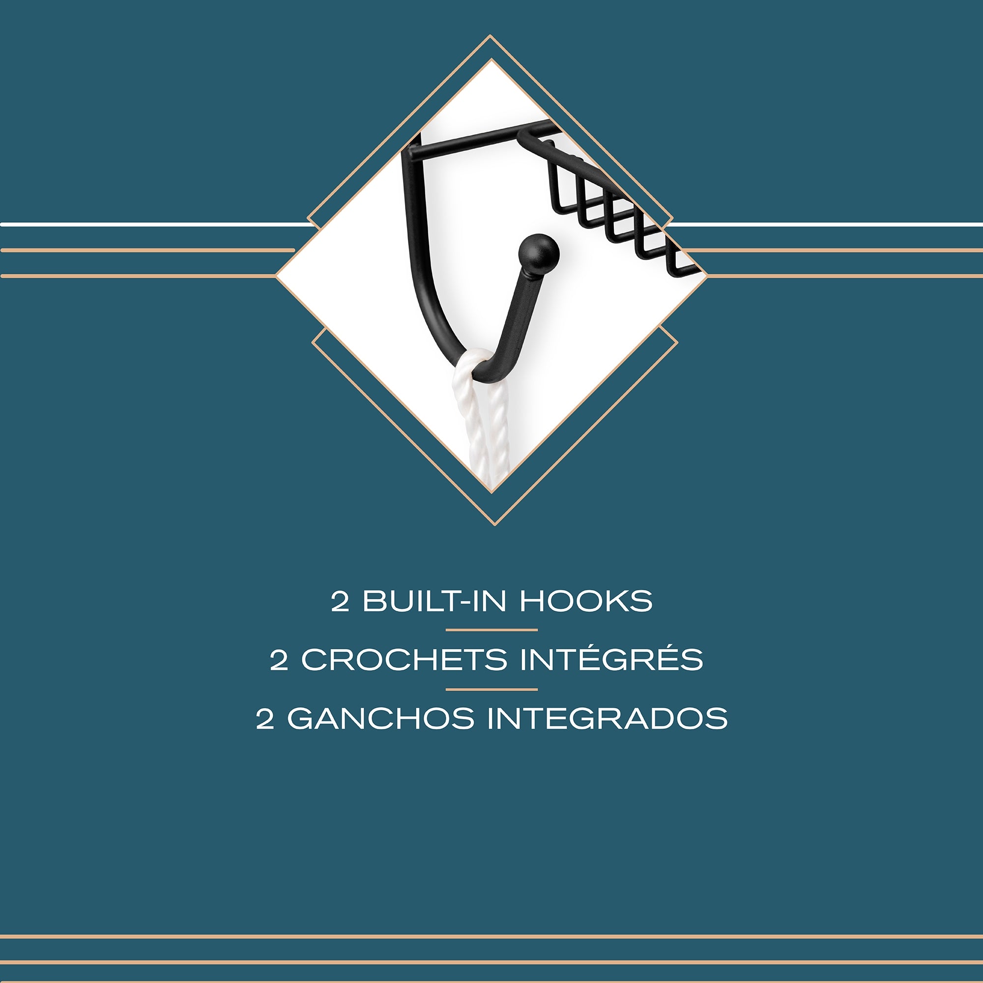 Rondo Organizador colgante para baño de 3 niveles