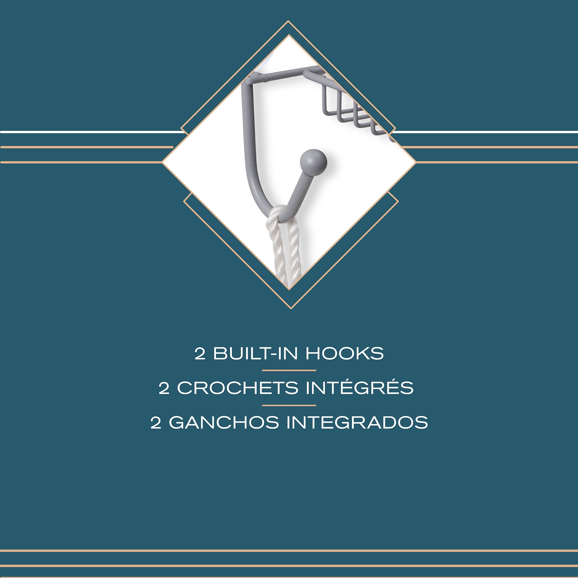 Rondo Organizador colgante para baño de 3 niveles