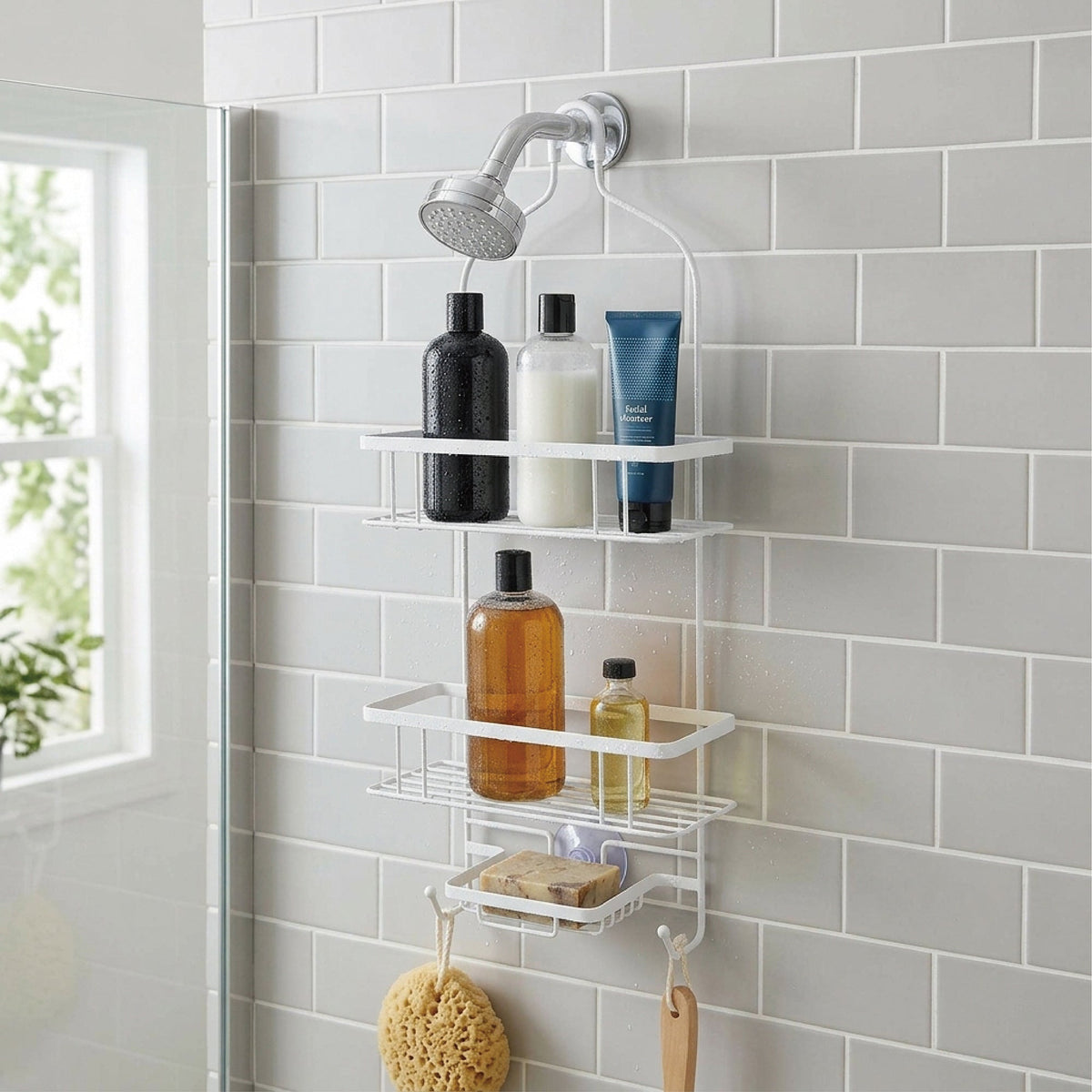 Organizador de ducha rectangular de 3 niveles