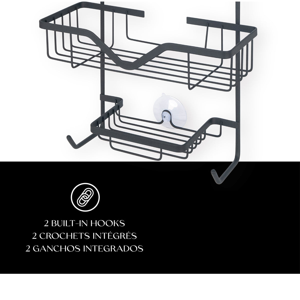 Organizador de ducha rectangular de 3 niveles