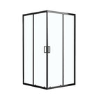 Kobe Enclosed Shower Door in Matte Black, Front View.