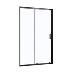 Klyde Sliding Shower Door in 47 in / Matte Black, Back View.