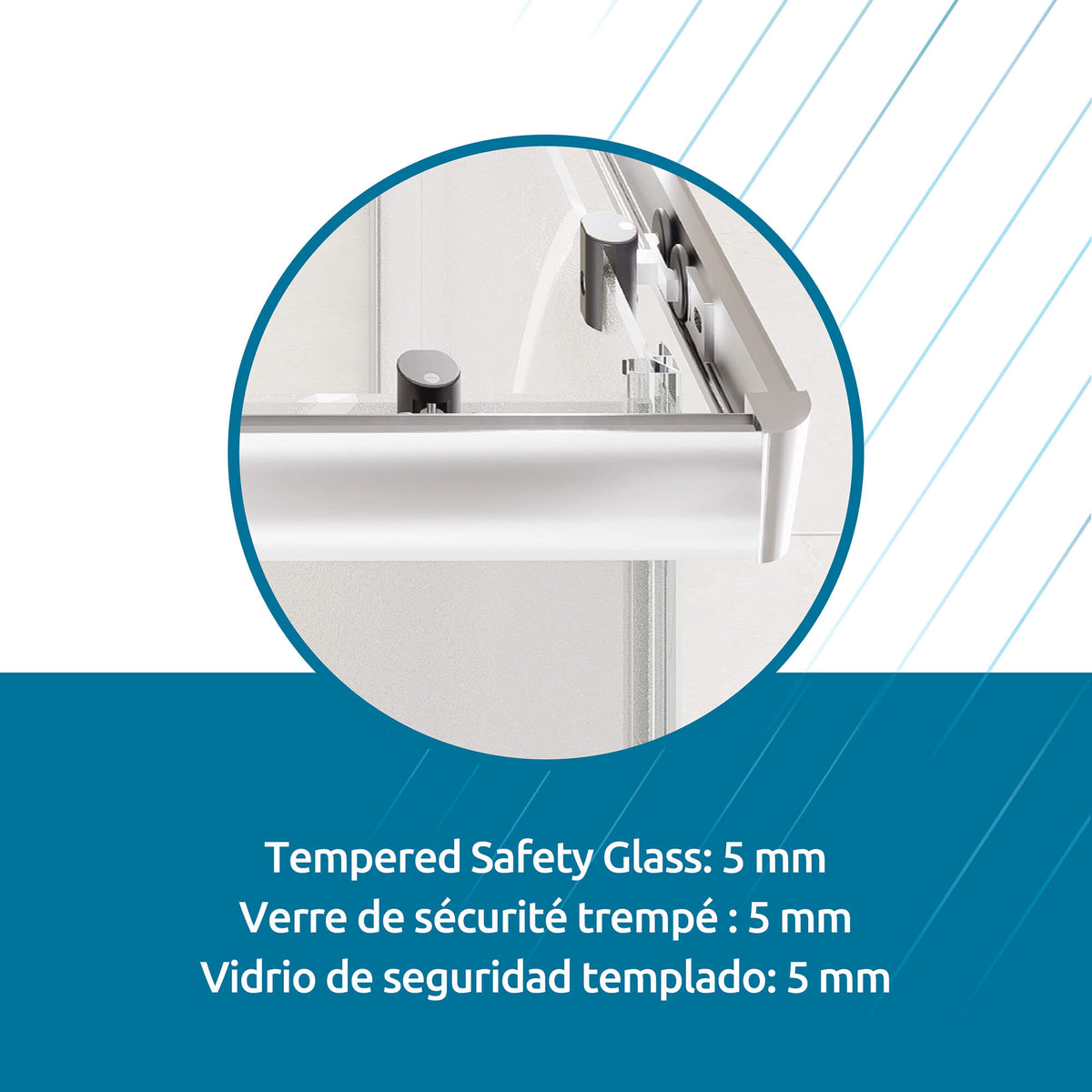 Cubo Shower Door, Attribute Detail View 2.