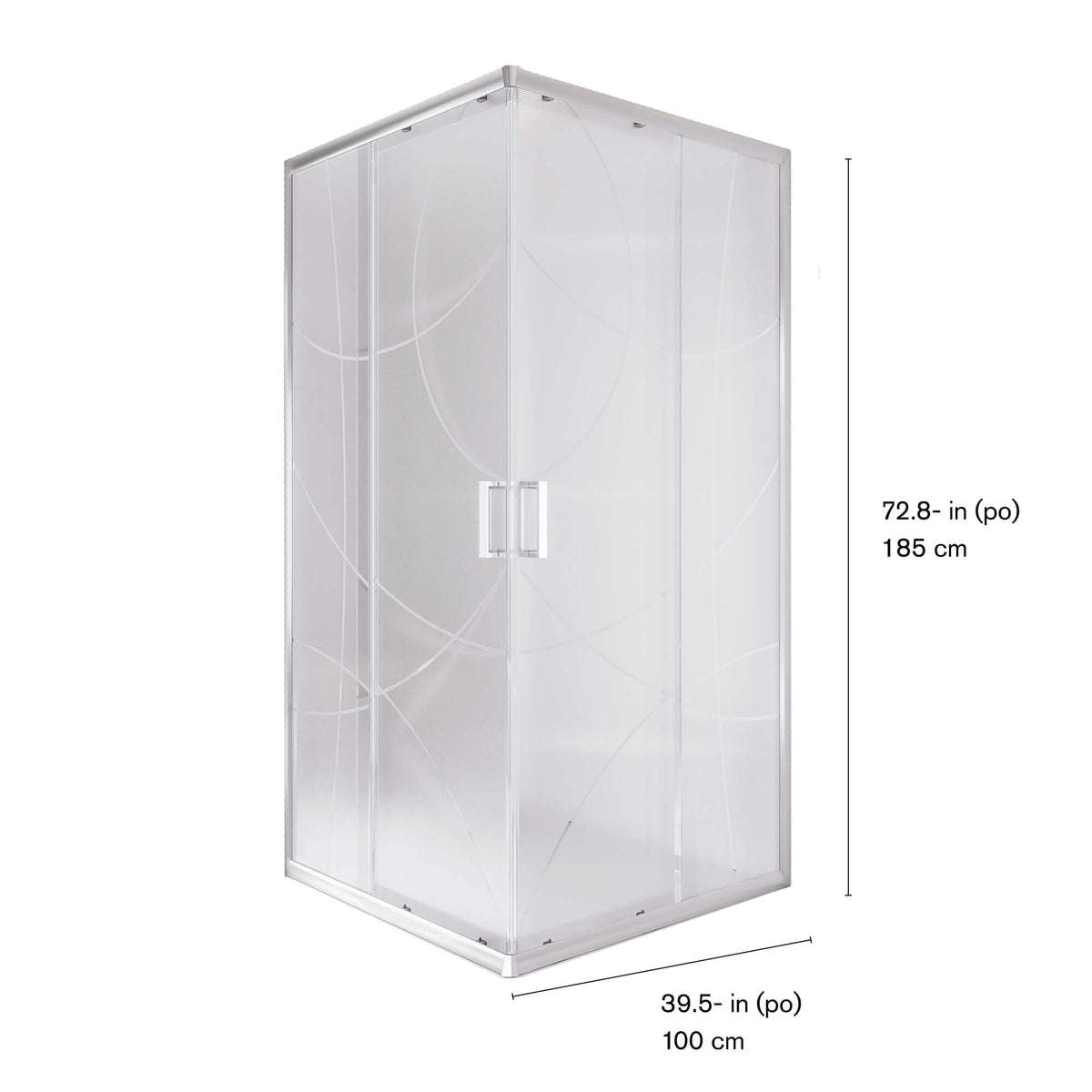 Cubo Shower Door, Dimensions Diagram.