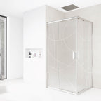 Cubo Shower Door, Lifestyle View.