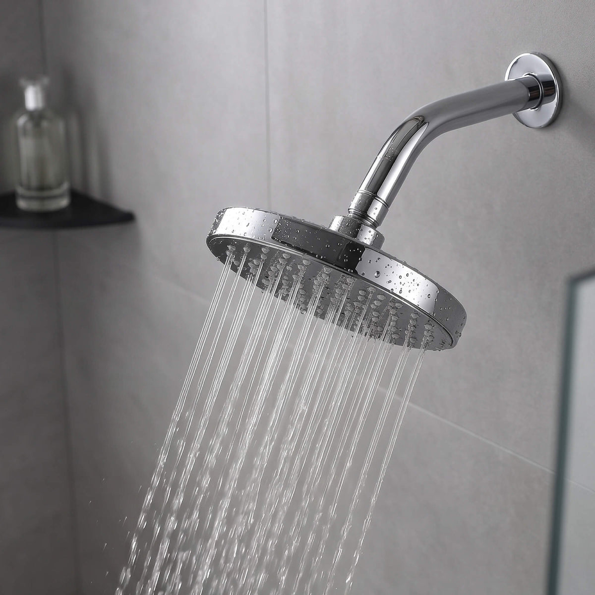 Lina 1 Function Shower Head in Chrome, Lifestyle View.