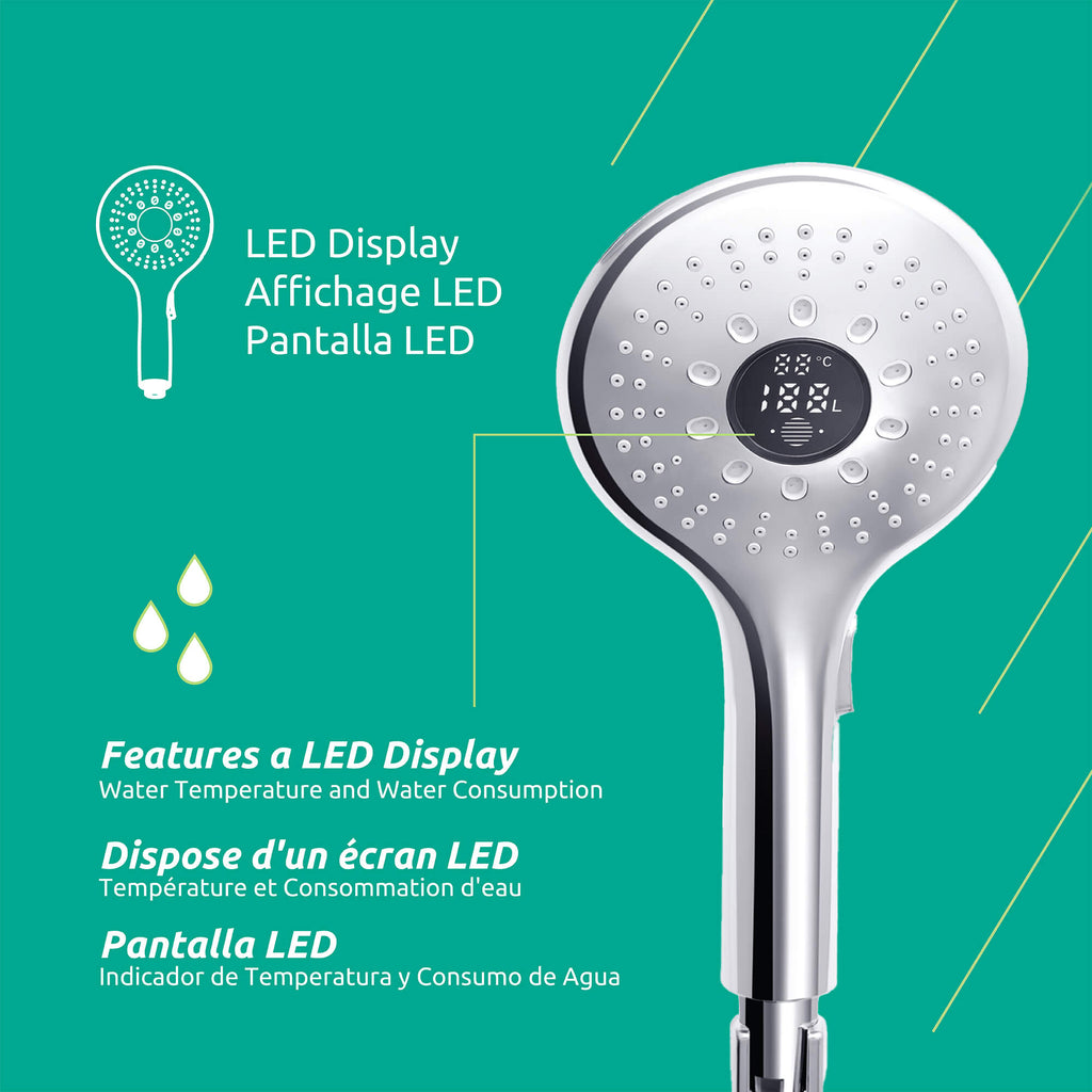Ducha de mano Laia de 2 chorros con pantalla LED