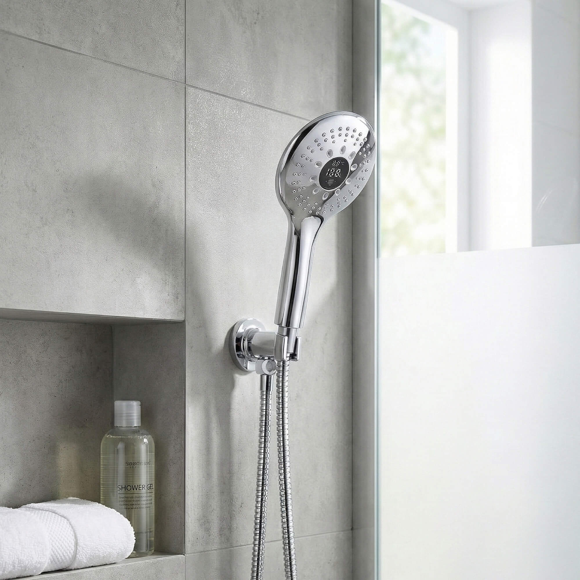 Laia 2-Spray Handheld Showerhead with LED Display
