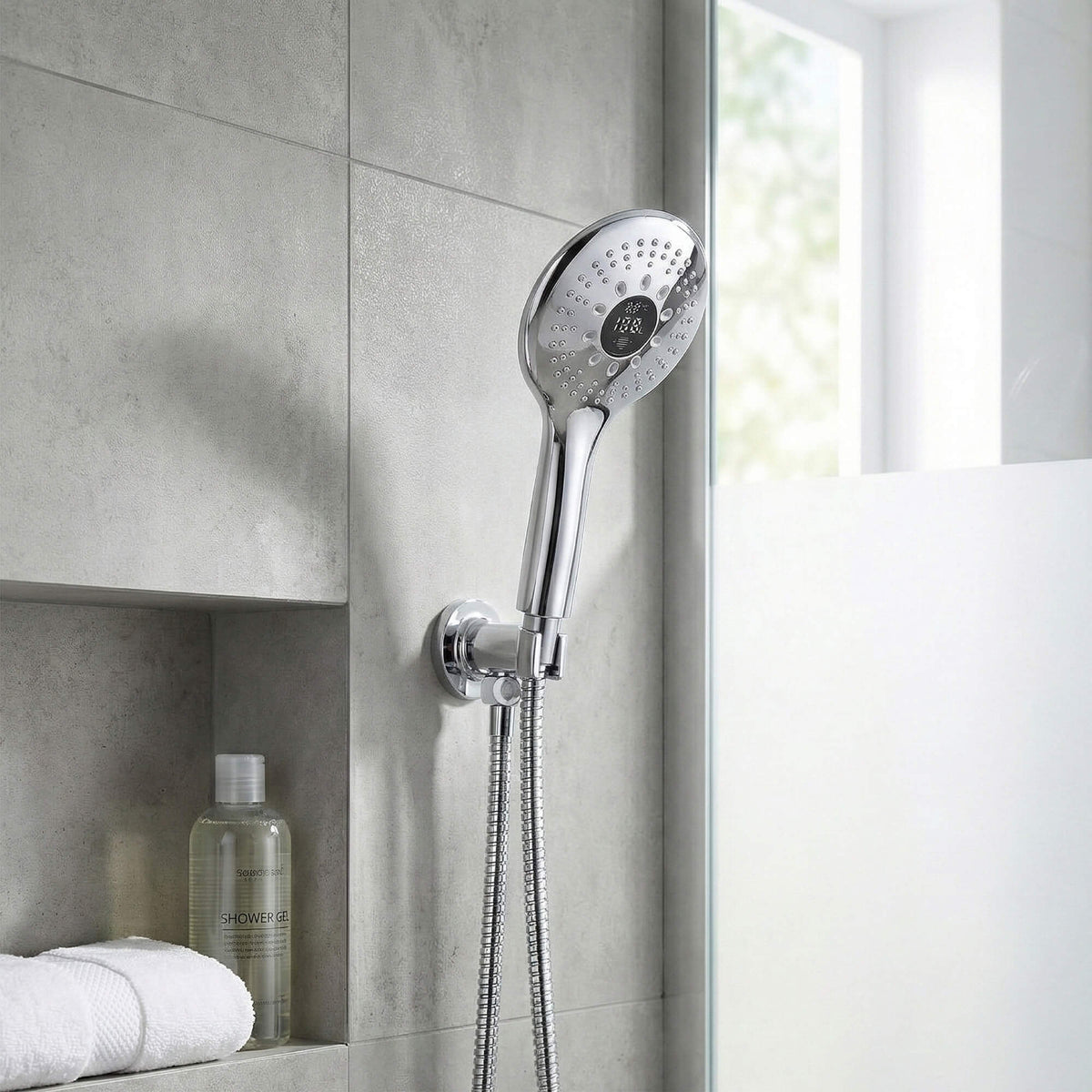 Laia 2-Spray Handheld Showerhead with LED Display