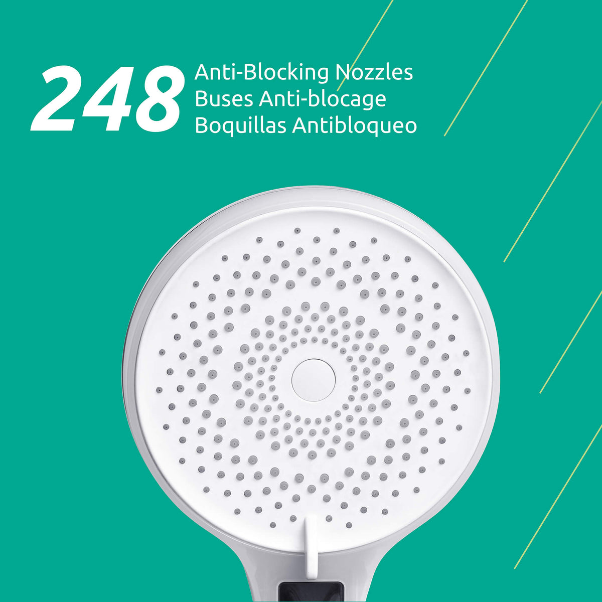 Cabezal de ducha de mano Novo de 3 chorros con pantalla LED