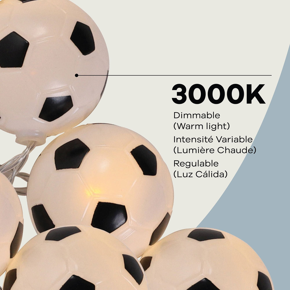 Guirnalda de 10 luces de fútbol