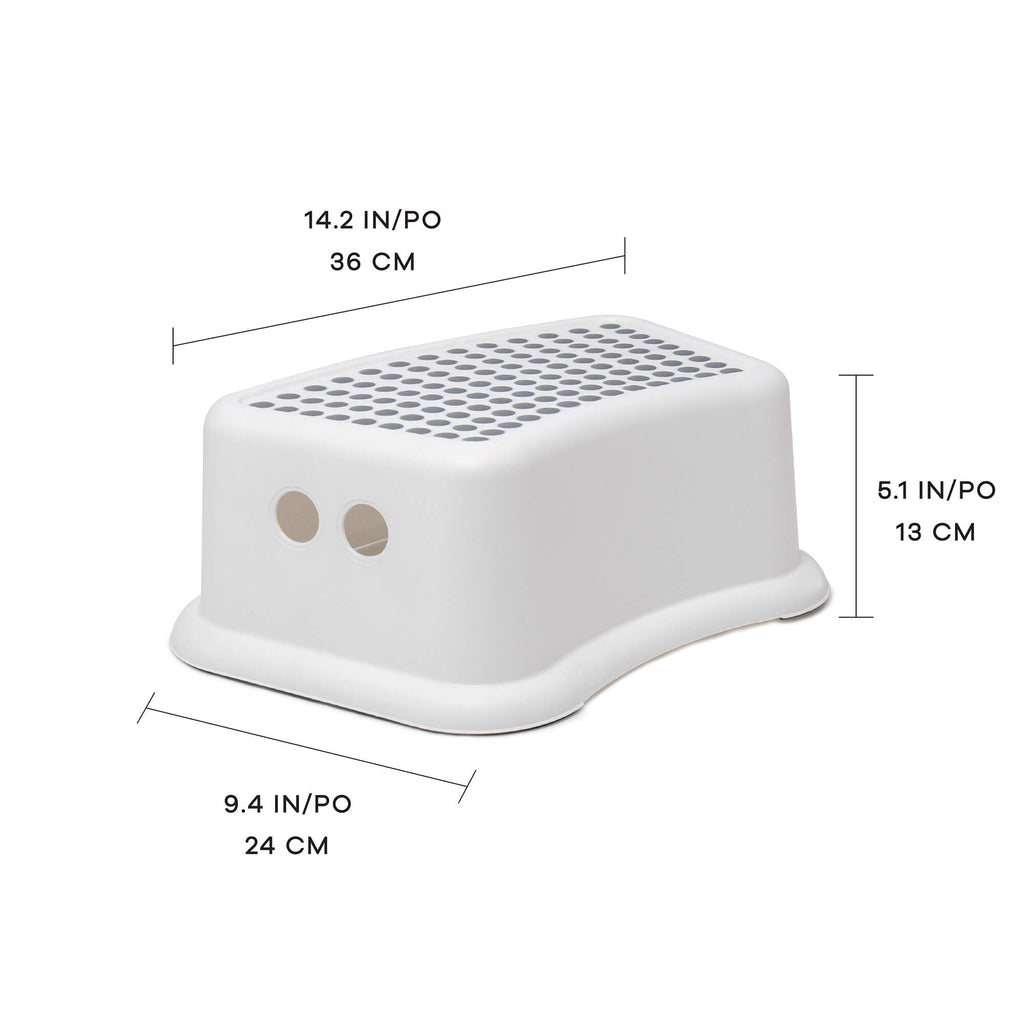 Robbie Bathroom Step Stool, Dimensions Diagram.