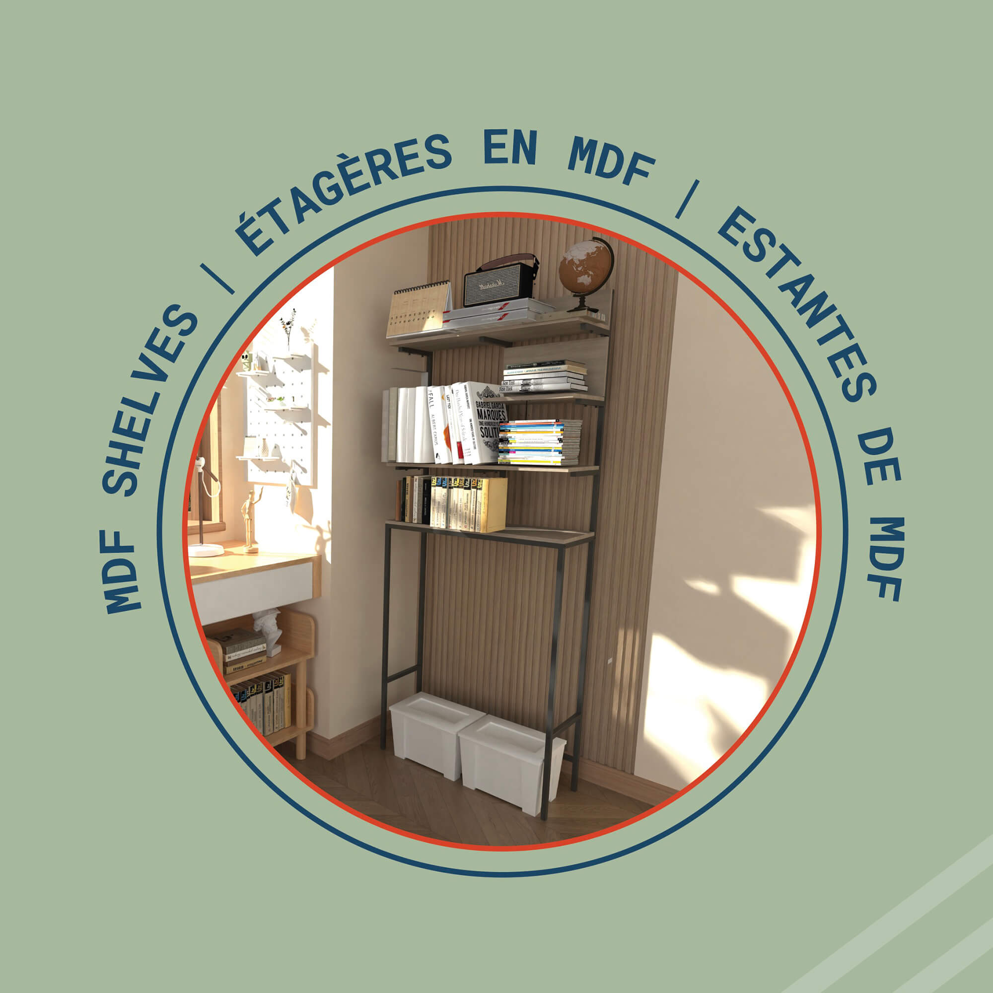 Clario Étagère autoportante à 4 niveaux