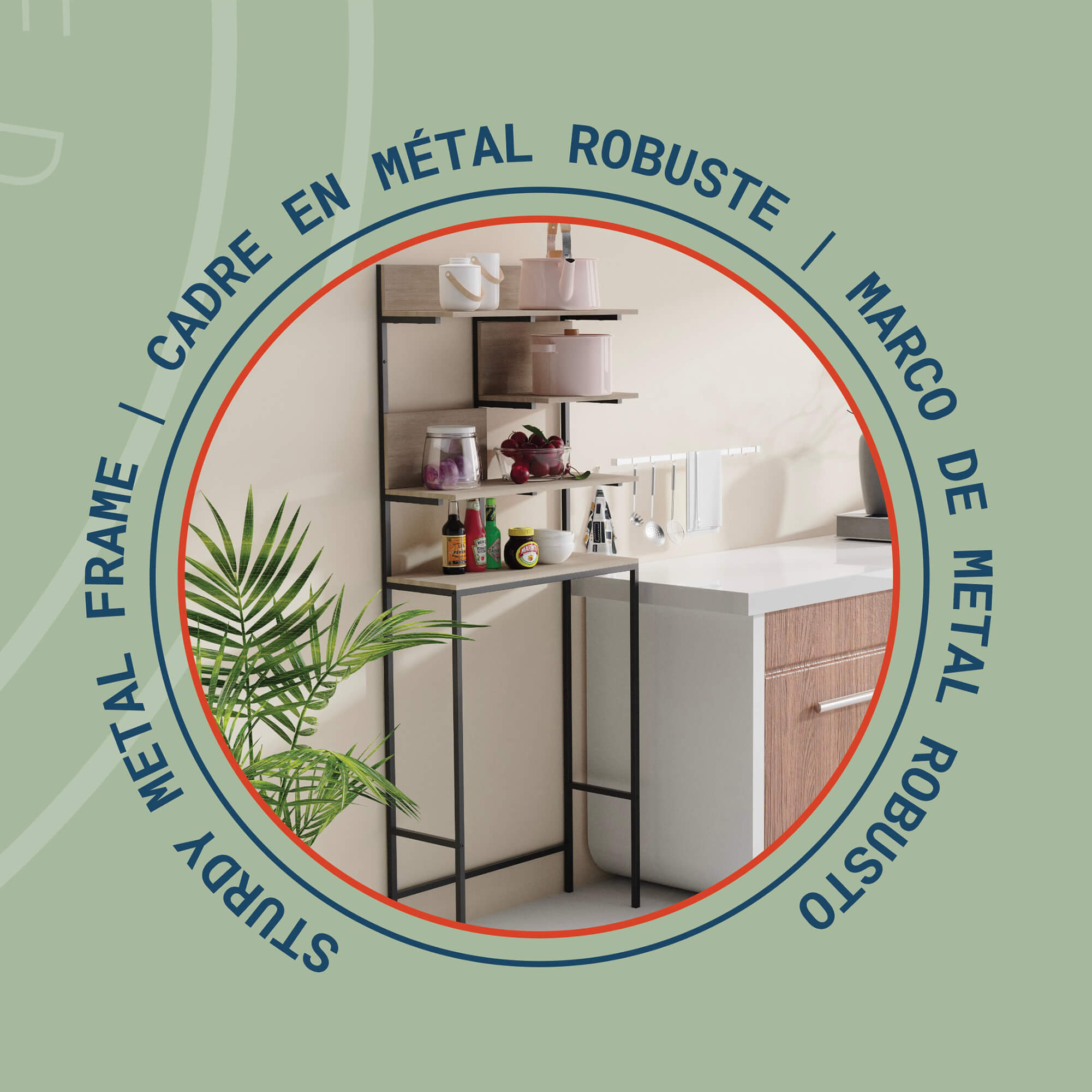 Clario Étagère autoportante à 4 niveaux