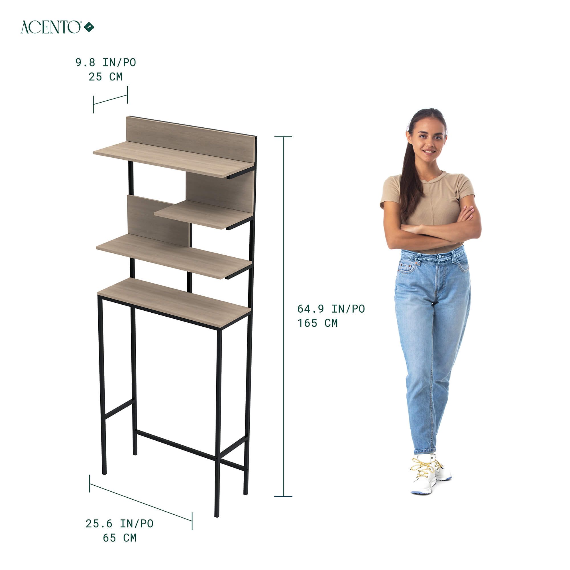 Clario Étagère autoportante à 4 niveaux