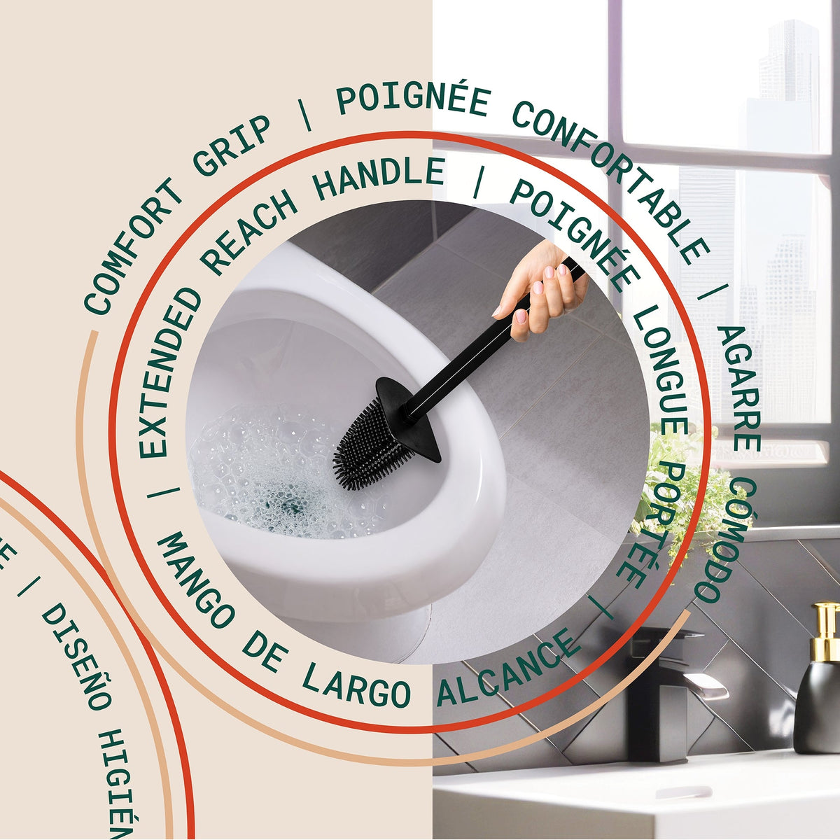 Escobilla de baño corta arqueada Arvia