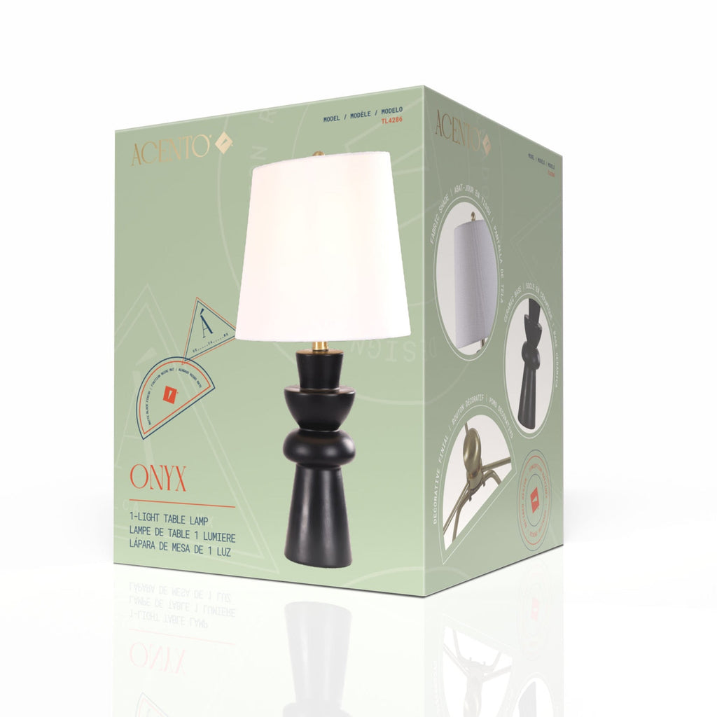 Lámpara de mesa decorativa Onyx de 1 luz