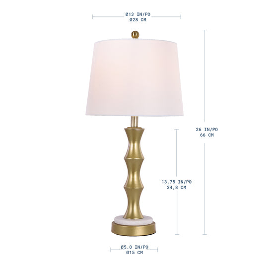 Lampe de table décorative inspirée du bambou (26 pouces)