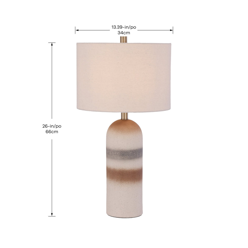 Sahara 1-Light Table Lamp, dimensions diagram.