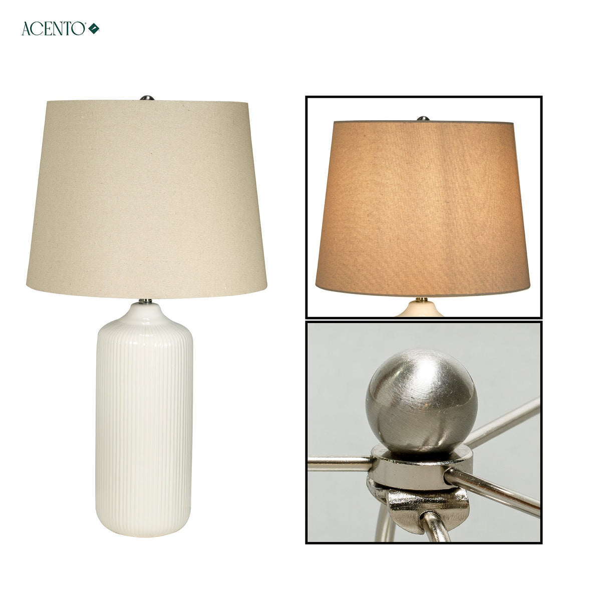 Lámpara de mesa decorativa de 1 luz Camelia