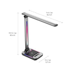 Astro LED Desk Lamp, dimensions diagram.
