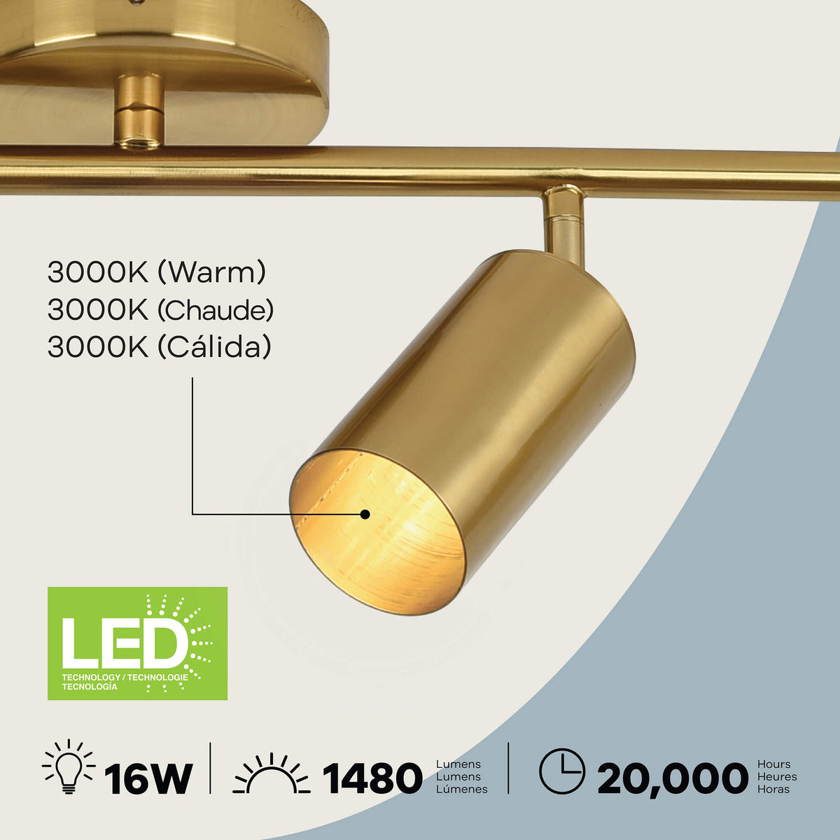 Lámpara de riel de 4 luces Sahara