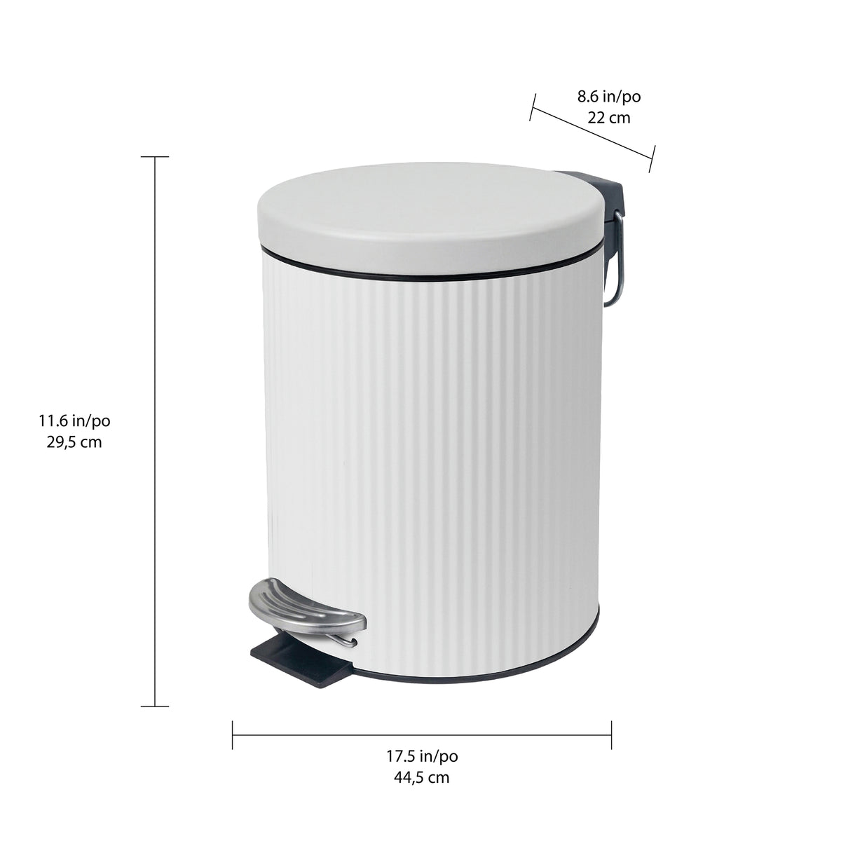 Flute 5L Waste Bin