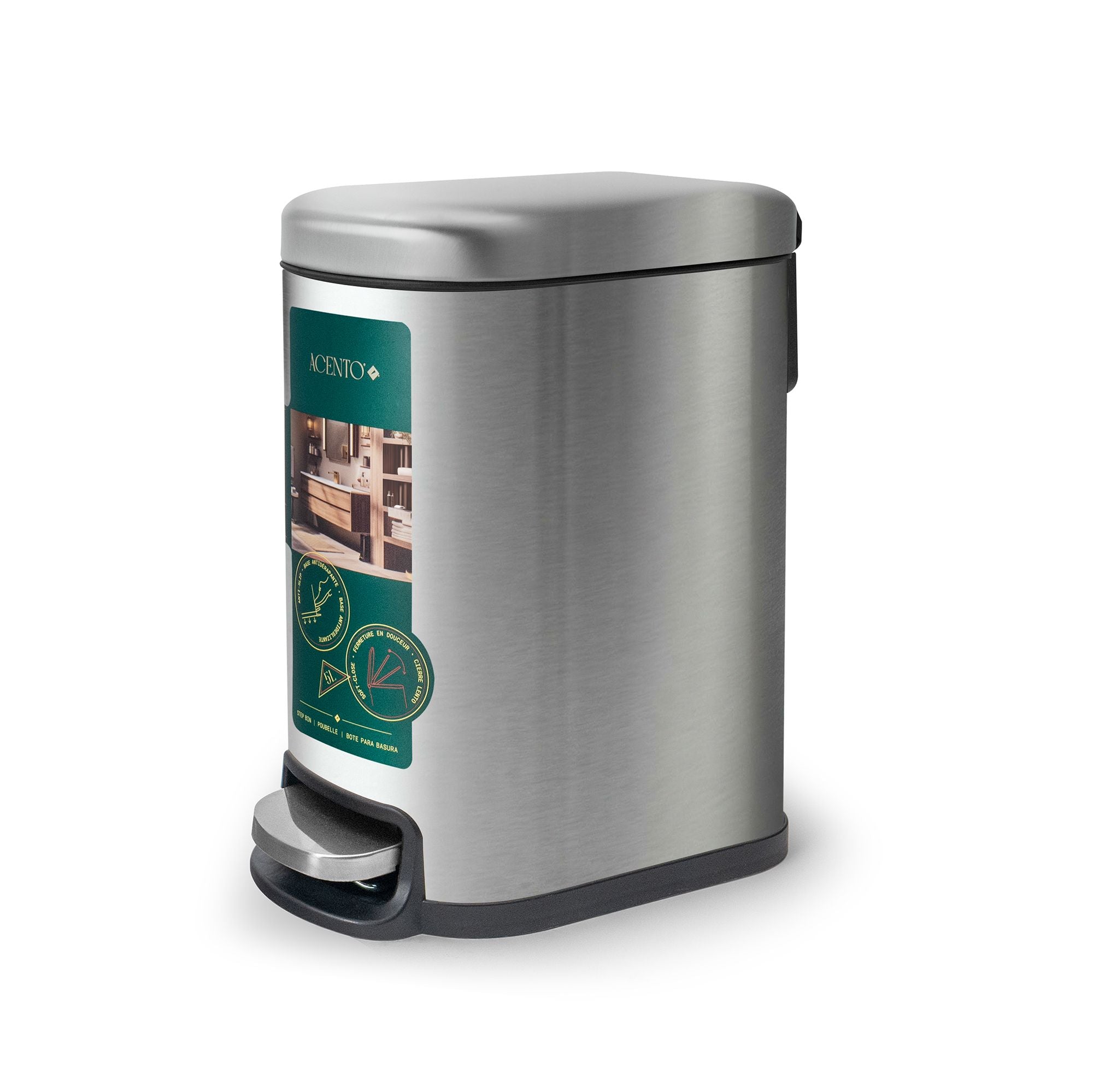 Linea Bote de basura rectangular de 5L con pedal